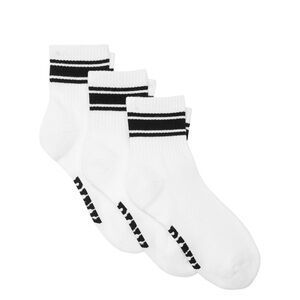 Victoria's Secret White Ankle Socks with Black Stripes - 3 Pack